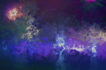 Ethereal pastel nebula background, soft iridescent cloud texture with holographic light, dreamy cosmic sky for creative design projects © JULEKA 