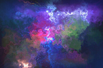 Ethereal pastel nebula background, soft iridescent cloud texture with holographic light, dreamy cosmic sky for creative design projects © JULEKA 