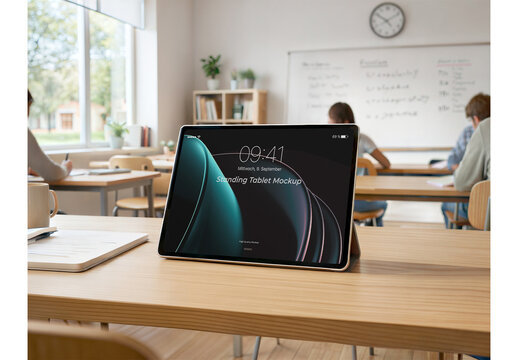 Standing Tablet Mockup