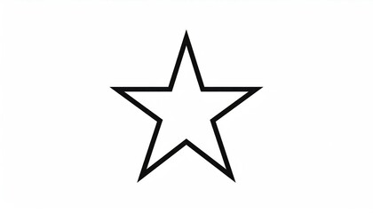 Obraz premium Simple Outline of a Five-Pointed Star on a White Background.