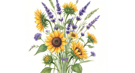 Naklejka premium flowers on a white background