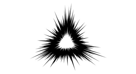 A black explosion icon with sharp lines radiating from the center on a white background © Digital