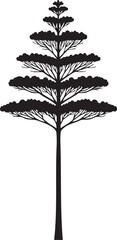 Obraz premium Majestic tree silhouette with detailed bare branches, large old tree isolated on white background vector illustration.