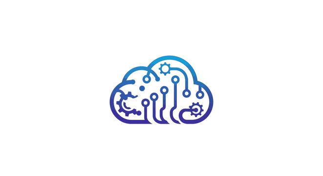 Cloud computing technology icon design.