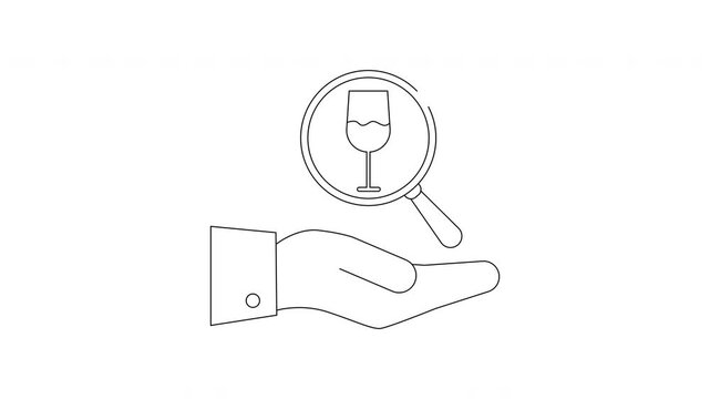 Wine Quality Inspection - Hand Holding Magnifying Glass Over Wineglass.