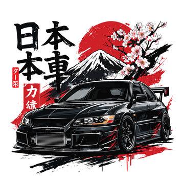jdm car vector illustration
