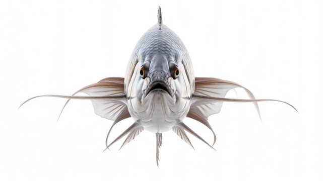 Silver Fish Swimming Directly Toward Camera