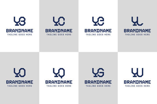 Letters YB YC YE YL YO YQ YS YU Monogram Logo Set