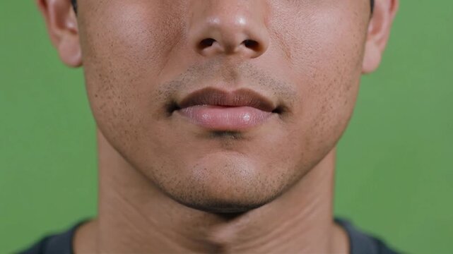 Facial Expressions of a Man on Green Screen Background for Multiple Uses