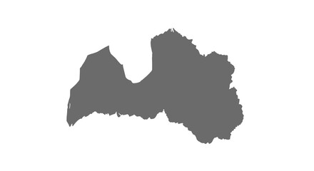 Fototapeta premium A stark black silhouette resembling a landmass or abstract organic shape against white high quality professional