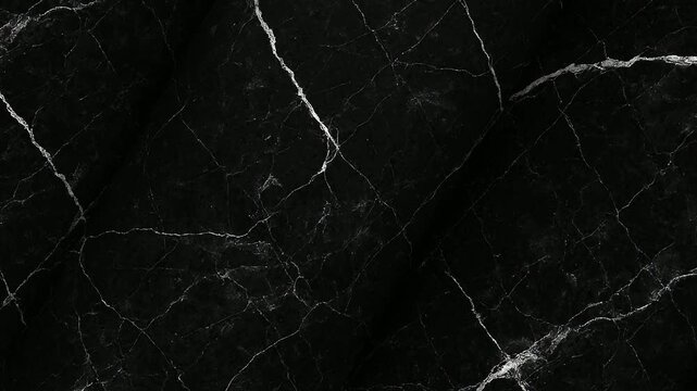 Rotating black marble slab Nero Marquina Marble stone surface for moody noir style backgrounds and elegant contrast in high quality digital motion graphics