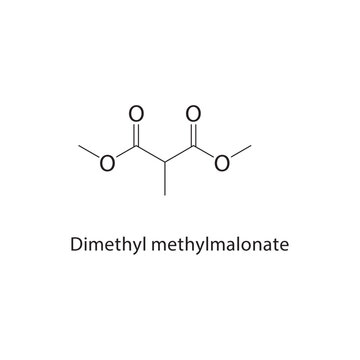 Dimethyl methylmalonate skeletal structure. ester compound schematic illustration. Simple diagram, chemical formula.