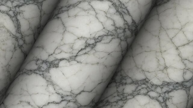 Dynamic Arabescato Marble white slab rotating slowly for high end textures and clean sophisticated aesthetic in professional architectural presentations
