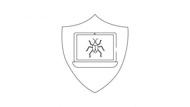 Cybersecurity Shield - Protecting Laptop from Malware and Viruses.
