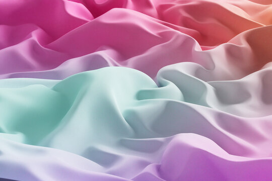 3D lavender fabric horizon with smooth wave