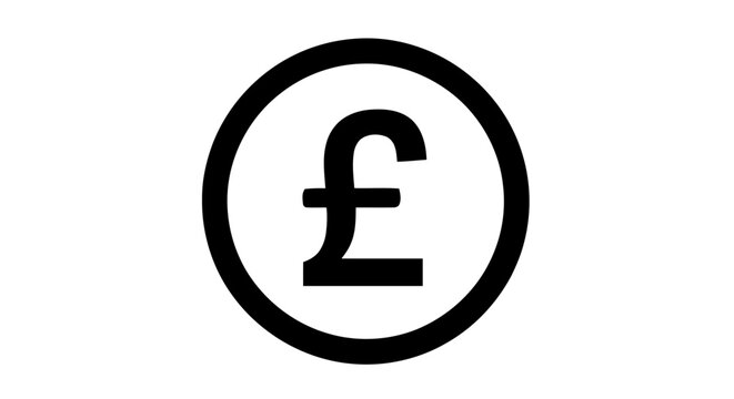 Vector illustration&nbsp;of british pound sterling currency symbol icon on a transparent background