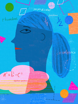 Girl thinking about maths