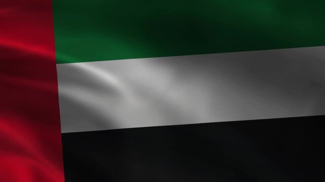 united arab emirates flag waving in wind loopable 4k background. uae national flag animation.