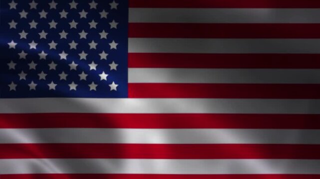 american flag waving animation, seamless loop.  usa flag waving in wind overlay with alpha channel.