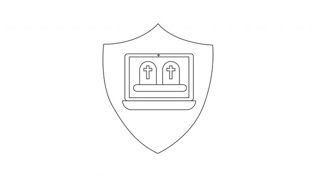 Digital Memorial Shield - Online Remembrance and Protection Concept.