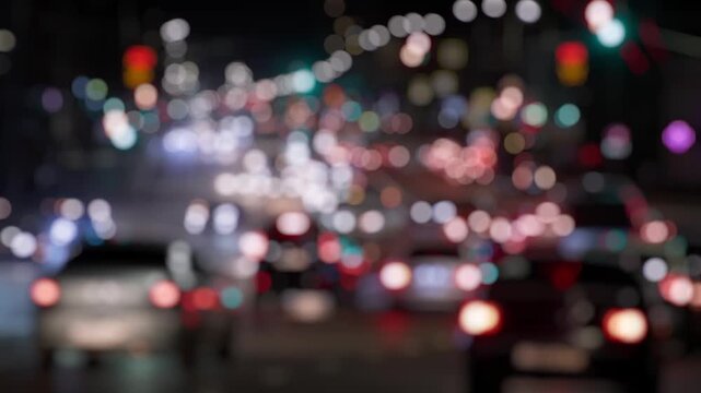 Traffic flows naturally, with glowing light spots dominating the scene.