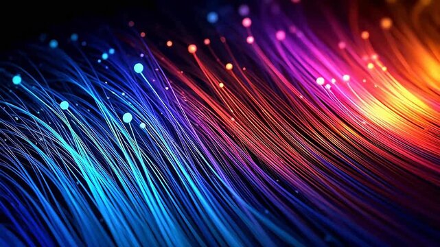 Digital color optical fiber luminescent cable abstract background