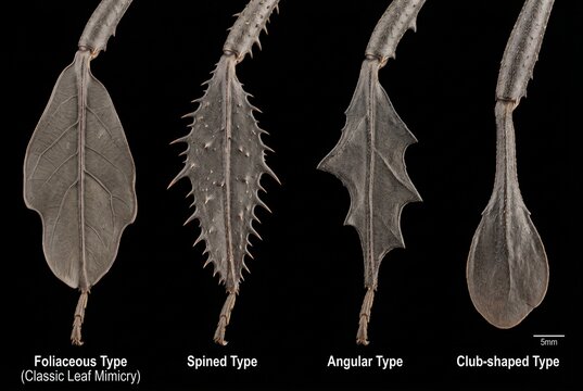 Scientific comparison of different tibial expansions on coreidae insect hind legs
