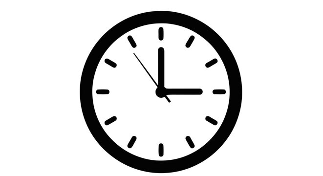 Vector illustration&nbsp;of simple clock icon showing three oclock on a transparent background