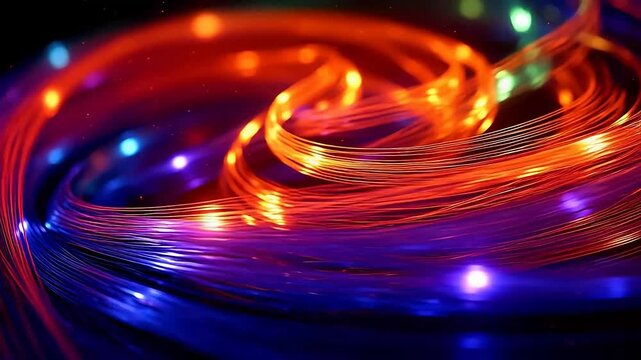 Digital color optical fiber luminescent cable abstract background
