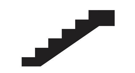 Fototapeta premium Simple black silhouette of a staircase against a white background