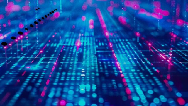 10 seconds big data technology pink dots blue online tele-communication animation screensaver hd video 