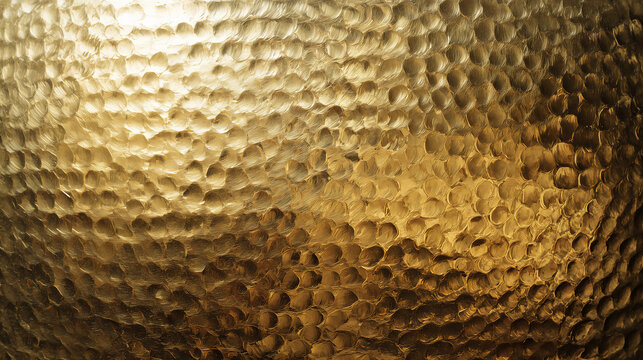 Luxury hammered gold metal texture background with reflective surface