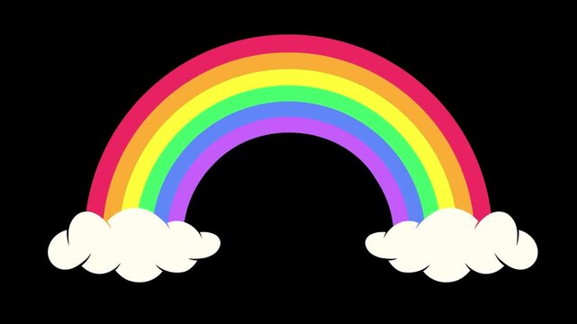 Rainbow And Clouds Animation Video