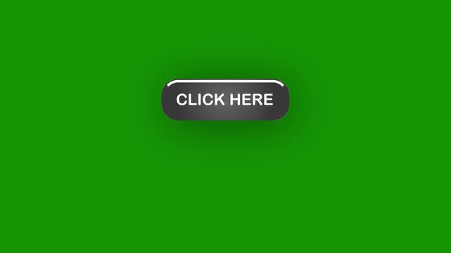 Red Click Here Button animation | 2d motion graphics Call to Action | Interactive Web Element animated asset on green screen