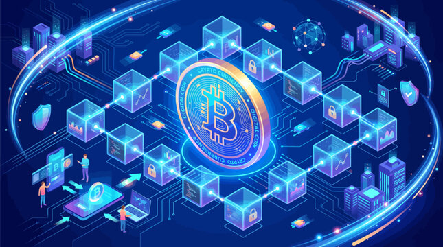 Bitcoin cryptocurrency digital currency symbol.