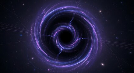 Obraz premium Cosmic Vortex - A Digital Rendering of a Black Holes Event Horizon.