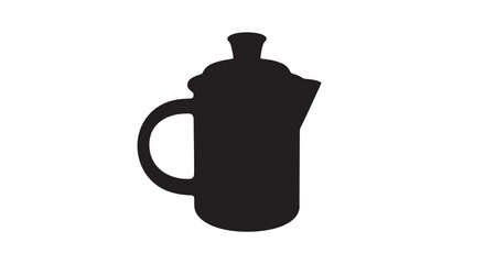 Obraz premium Simple black silhouette of a traditional arabic coffee pot