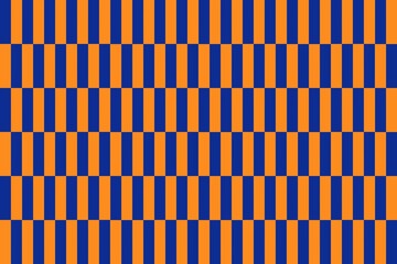Naklejka premium Vertical striped pattern, checkered, rectangular, checkerboard, line, lines, square in blue and bronze/yellow/orange background. Vintage y2k style.