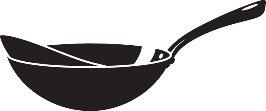 Black Frying Pan Isolated on White Background