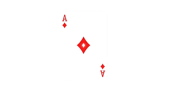 Ace of diamonds playing card isolated on transparent background detailed and realistic