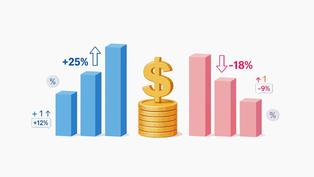 Financial growth and decline chart