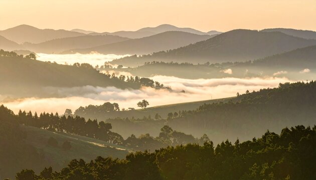 Mountain range landscape with sunlight