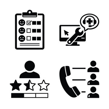 Business Operations and Workflow customer support and feedback icon set for Business Operations and Workflow service management
