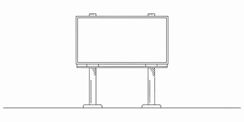 Obraz premium Blank billboard line drawing empty sign