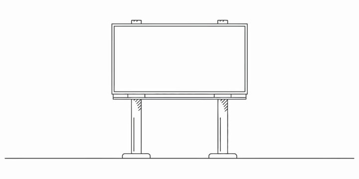 Blank billboard line drawing empty sign