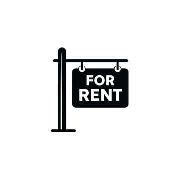 For rent sign and rental sign icon for business operations and workflow