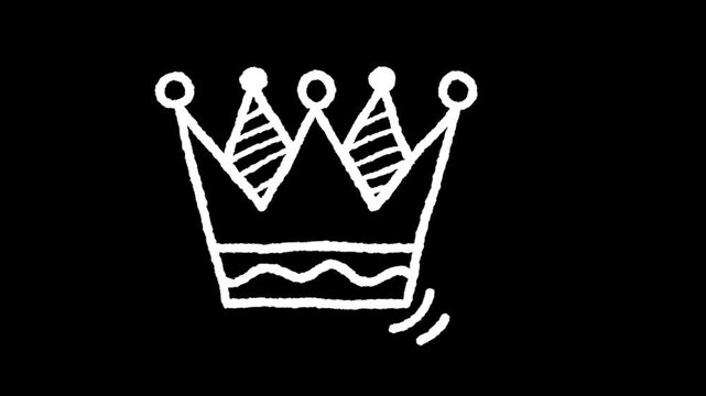 Royalty Sketch: A regal crown is simply illustrated against a dark backdrop, symbolizing leadership and authority. 