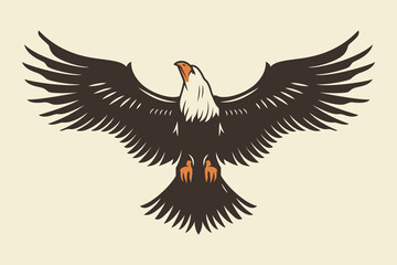 Fototapeta premium Eagle soaring over a forest
