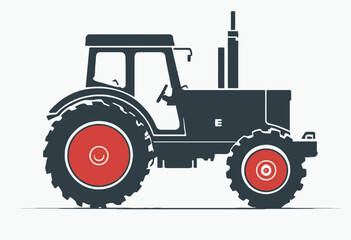 Obraz premium The tractor symbolize industry with its large wheels and cabin.