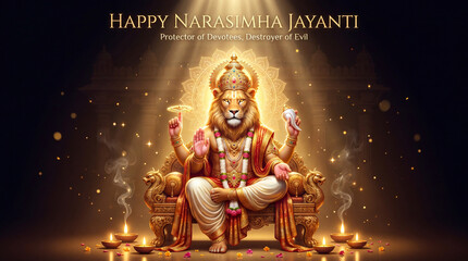 Fototapeta premium happy narasimha jayanti